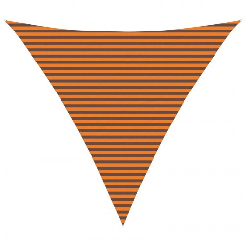 Solsejl trekant - orange/brun striber, 5 × 5 × 5 m, polyester Oxford
