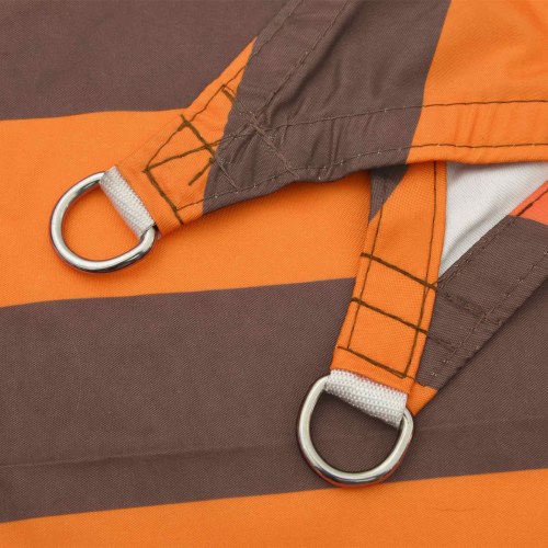 Solsejl trekant - orange/brun striber, 5 × 5 × 5 m, polyester Oxford