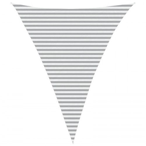 Solsejl trekant - lys grå/hvid stribet 4 × 5 × 5 m