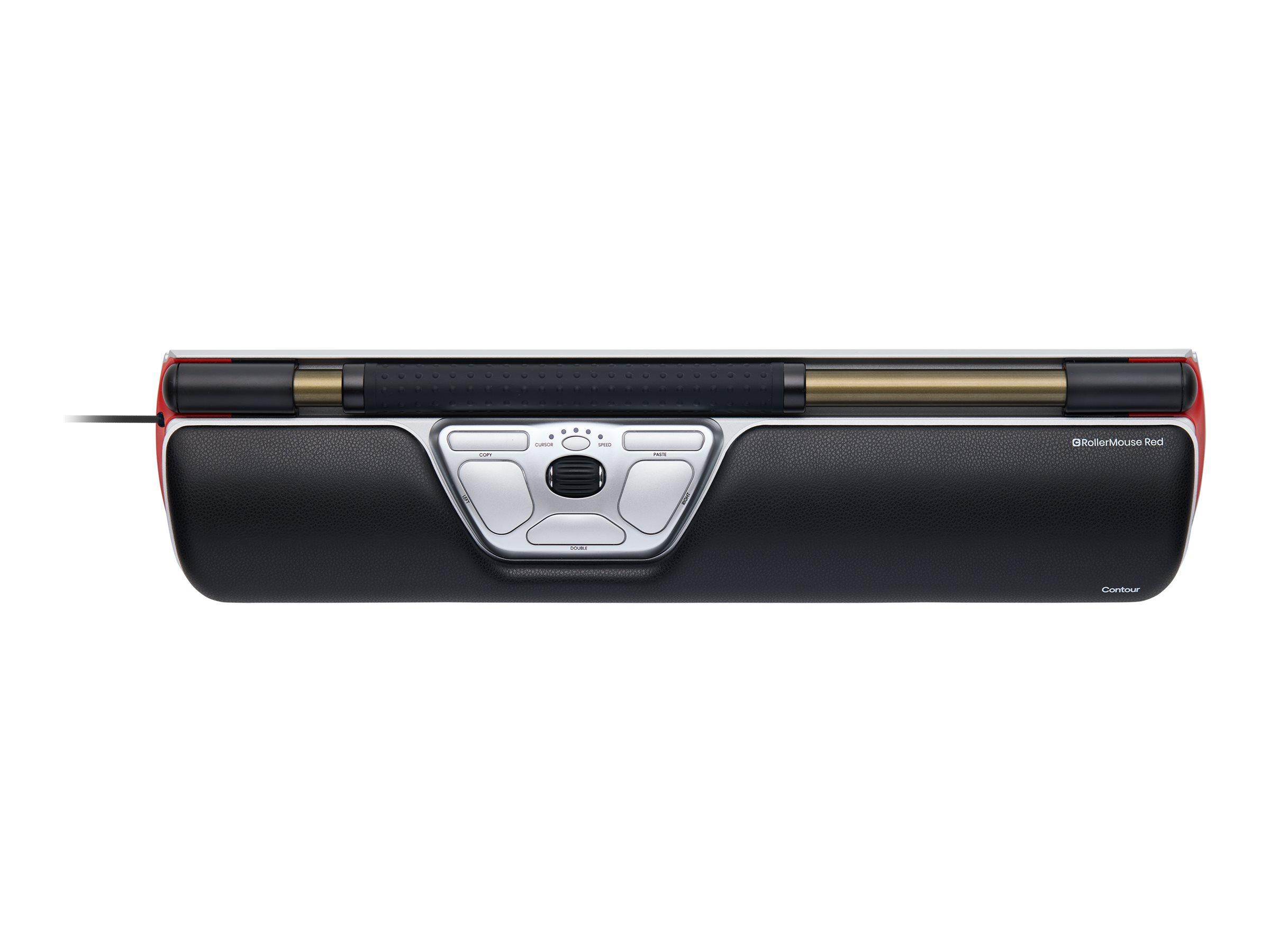 Contour RollerMouse Red – kablet centreret mus, sort/rød/sølv