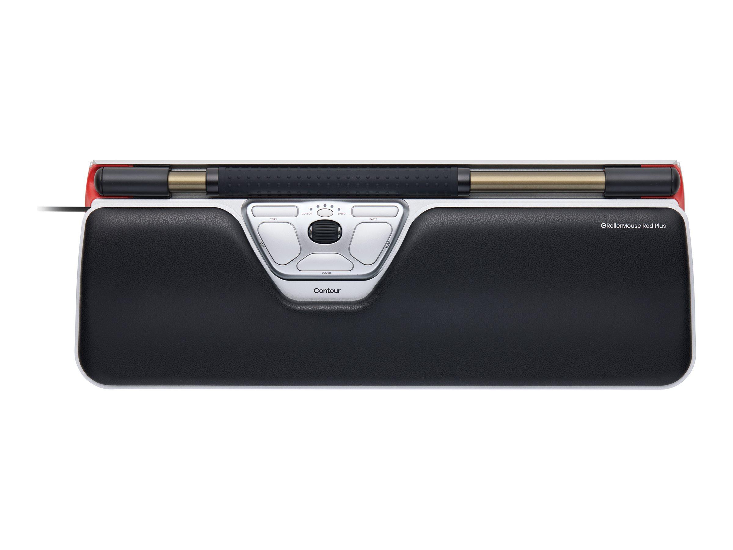 Contour Design RollerMouse Red Plus – centreret ergonomisk mus, sort/sølv