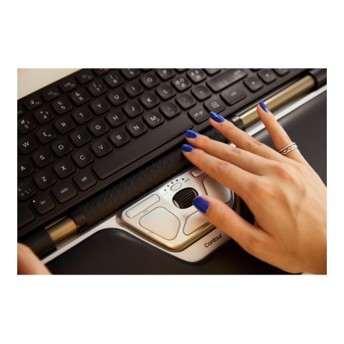 Contour Design RollerMouse Red Plus – centreret ergonomisk mus, sort/sølv