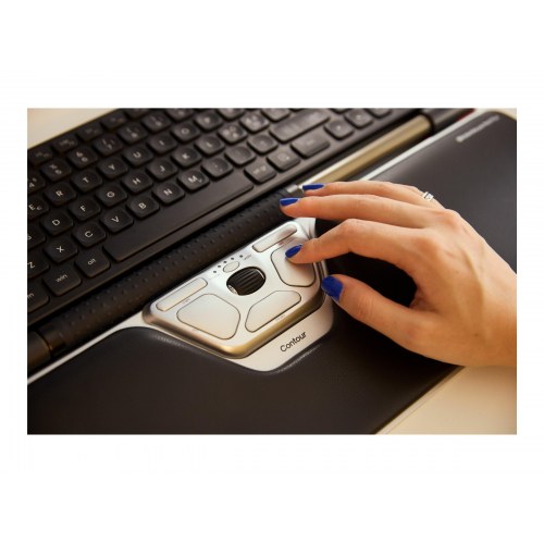Contour Design RollerMouse Red Plus – centreret ergonomisk mus, sort/sølv