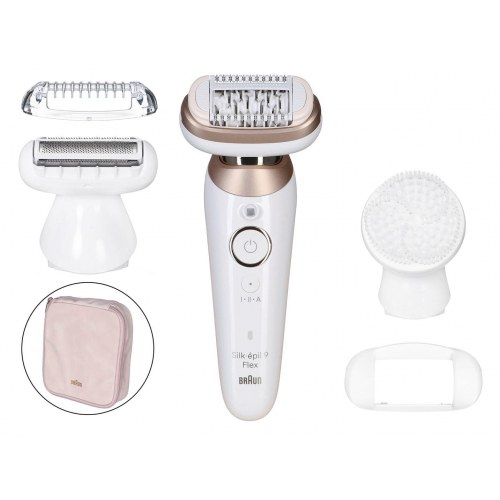 Braun Silk-épil 9 Flex 9-360 epilator - 3D hoved, 40 pincetter, rosa/hvid