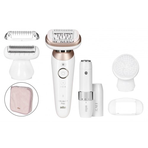 Braun Silk-épil 9 Flex 9-360 epilator - 3D hoved, 40 pincetter, rosa/hvid