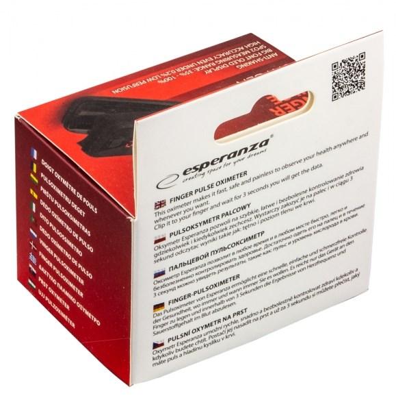 Esperanza ECO001 pulsoximeter - sort LED finger-iltmåler billede