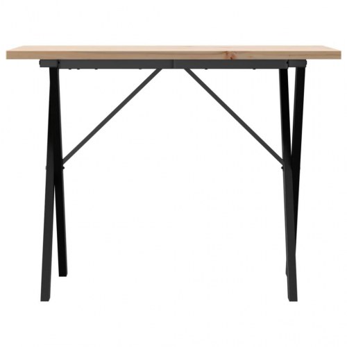 Spisebord 100 x 50 x 75,5 cm med X-stel i massivt fyrretræ og stål