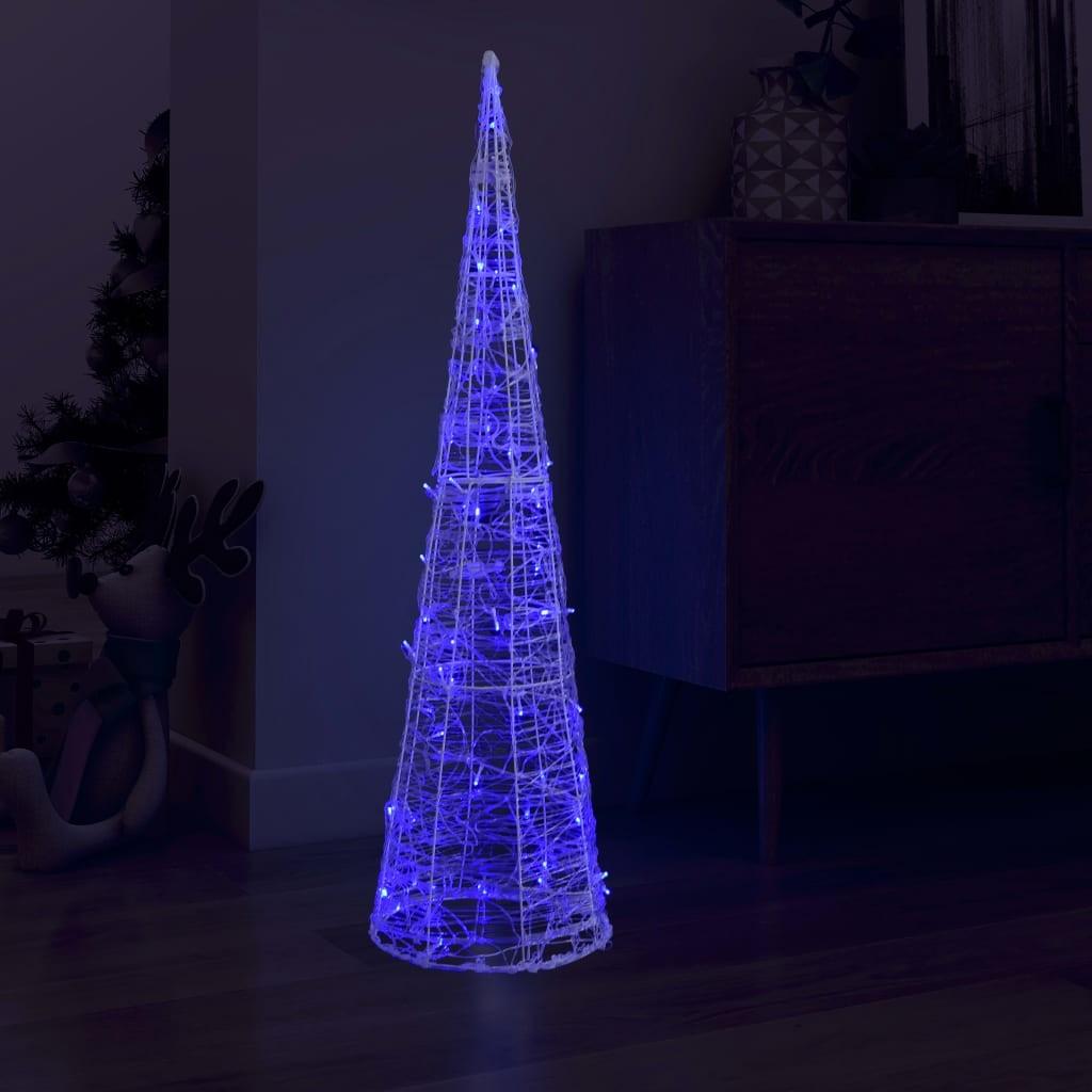Dekorativ lyspyramide LED 120 cm akryl blå