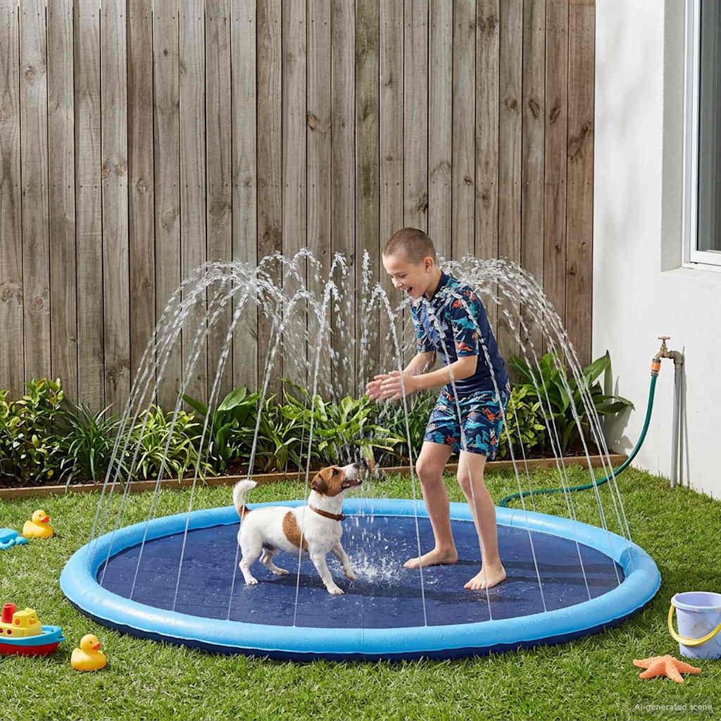 Splash Pad til børn og hunde Blå Ø200 x 9 cm PVC