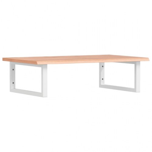 Badeværelseshylde stål og massivt egetræ