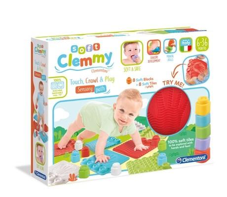 Clementoni Soft Clemmy – Touch, Crawl & Play sanselegemåtte med bløde klodser (multifarvet) billede