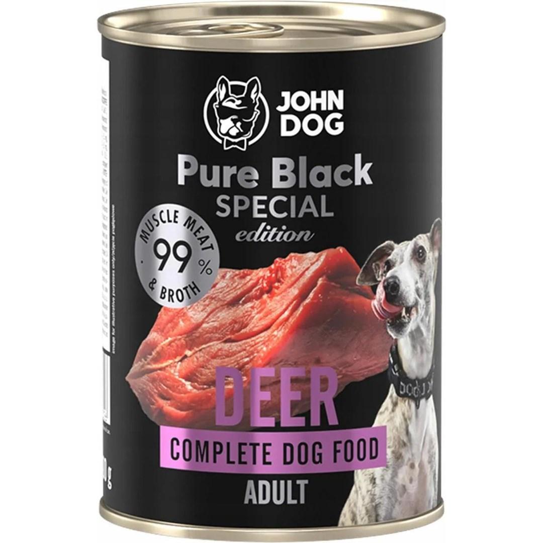 JOHN DOG Pure Black hjort – vådfoder til hunde 800 g