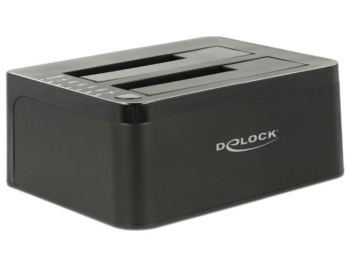 DeLOCK 62661 dual dockingstation til harddiske - USB 3.2 Gen 1 Type‑B, sort billede