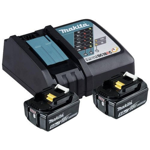 Makita sæt med lader og 2 x 18 V 5,0 Ah batterier - Li-Ion