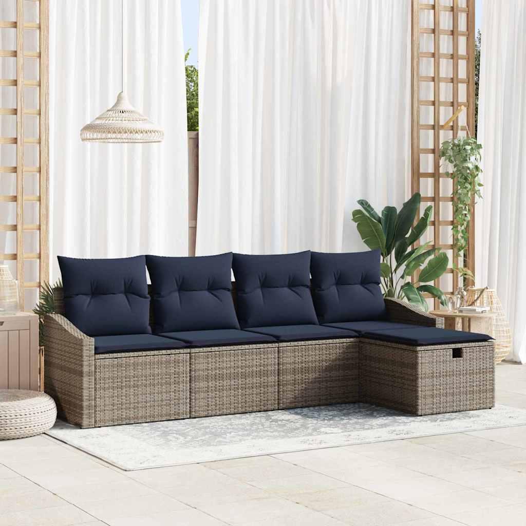 Sofa Sæt med pude 5 stk polyrattan