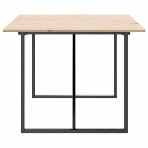 Spisebord 200 x 100 x 75 cm med O-stel i massivt fyrretræ og stål
