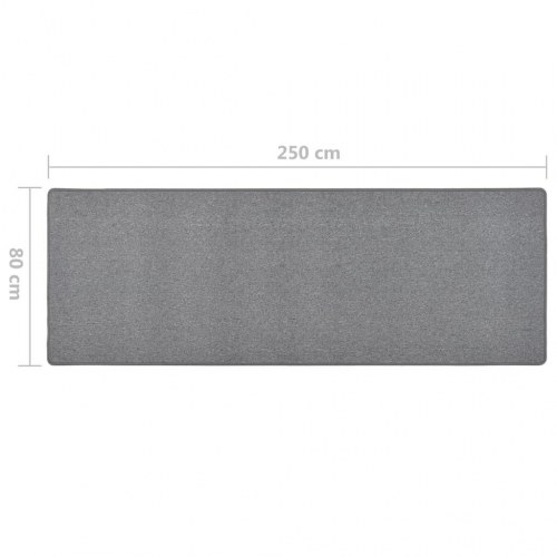 Tæppeløber 80 × 250 cm - mørkegrå, tuftet polypropylen