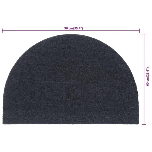 Dørmåtte halvrund 60 × 90 cm - tuftet coir, mørkegrå