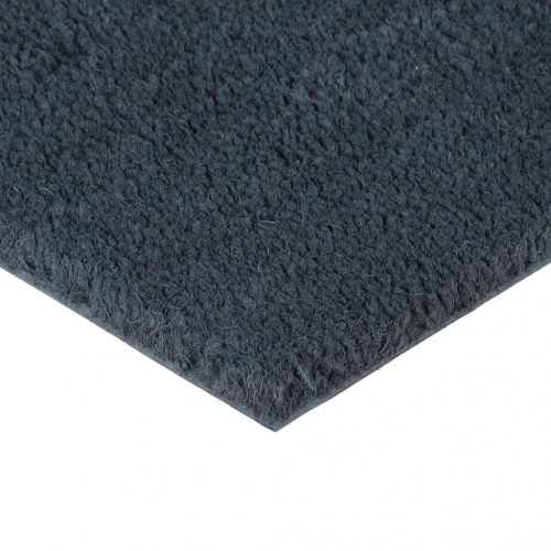 Dørmåtte i coir 60 × 90 cm - mørkegrå, tuftet med skridsikker PVC-bagside