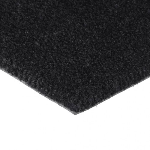 Dørmåtte 65×100 cm - tuftet coir, sort med skridsikker PVC