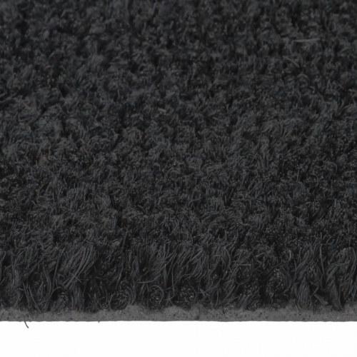 Dørmåtte 65×100 cm - tuftet coir, sort med skridsikker PVC