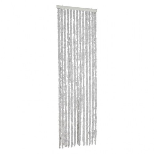 Flueforhæng 56 × 200 cm i chenille - grå dørgardin mod insekter
