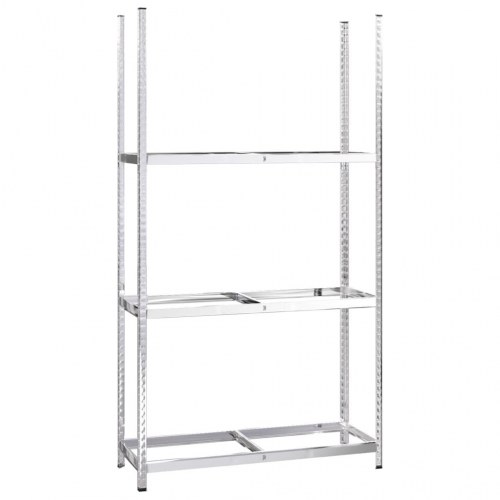 Dækreoler - 3 stk. med 3 hylder, 110 × 40 × 200 cm, stål, sølvfarvet