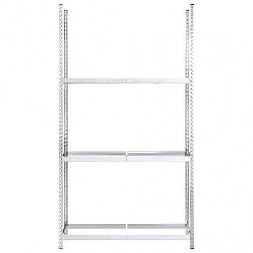 Dækreoler - 3 stk. med 3 hylder, 110 × 40 × 200 cm, stål, sølvfarvet