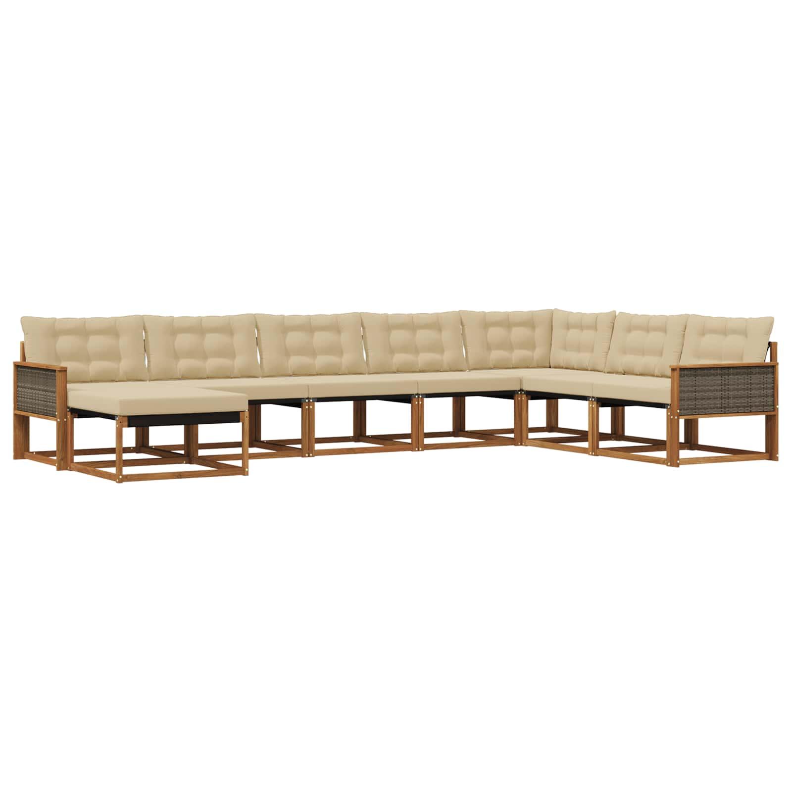 UdendÃ¸rs sofagruppe med pude 8 stk Naturlig og Beige