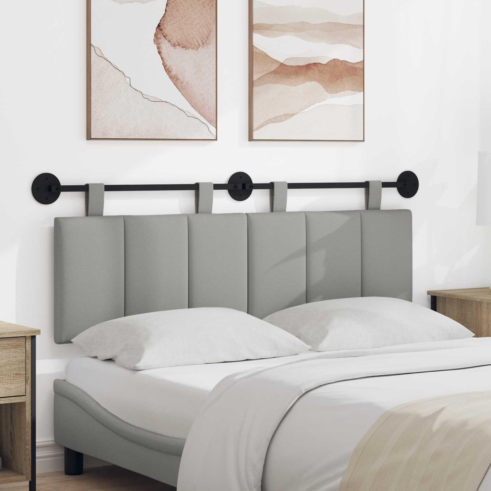 Hængende sengegavl i stof - polstret vægpanel, 130 × 55 cm