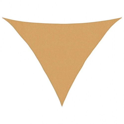 Solsejl trekantet 3×3×4,2 m - HDPE 160 g/m², sandfarvet
