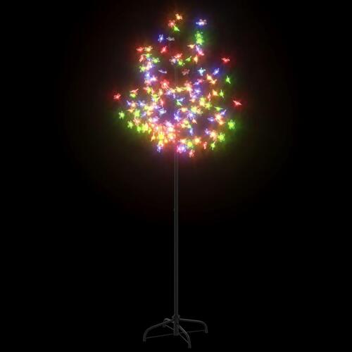 Juletræ 150 cm 120 LED'er kirsebærblomst flerfarvet lys