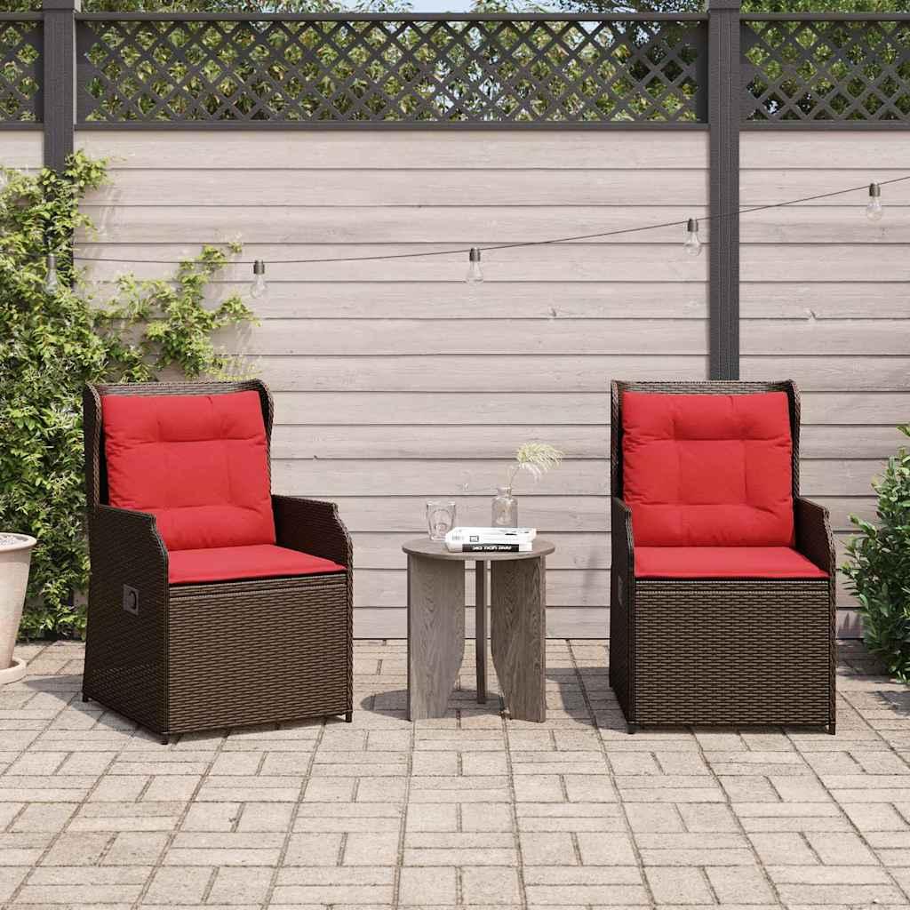 Havebænk 2 stk Brun polyrattan