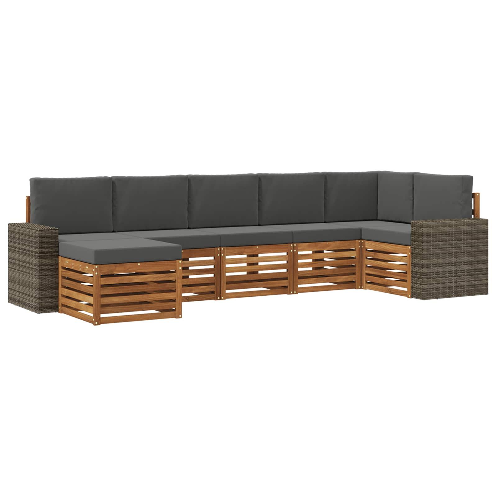 Sektionalsofa sÃ¦t med pude 7 stk Naturlig og Antracit
