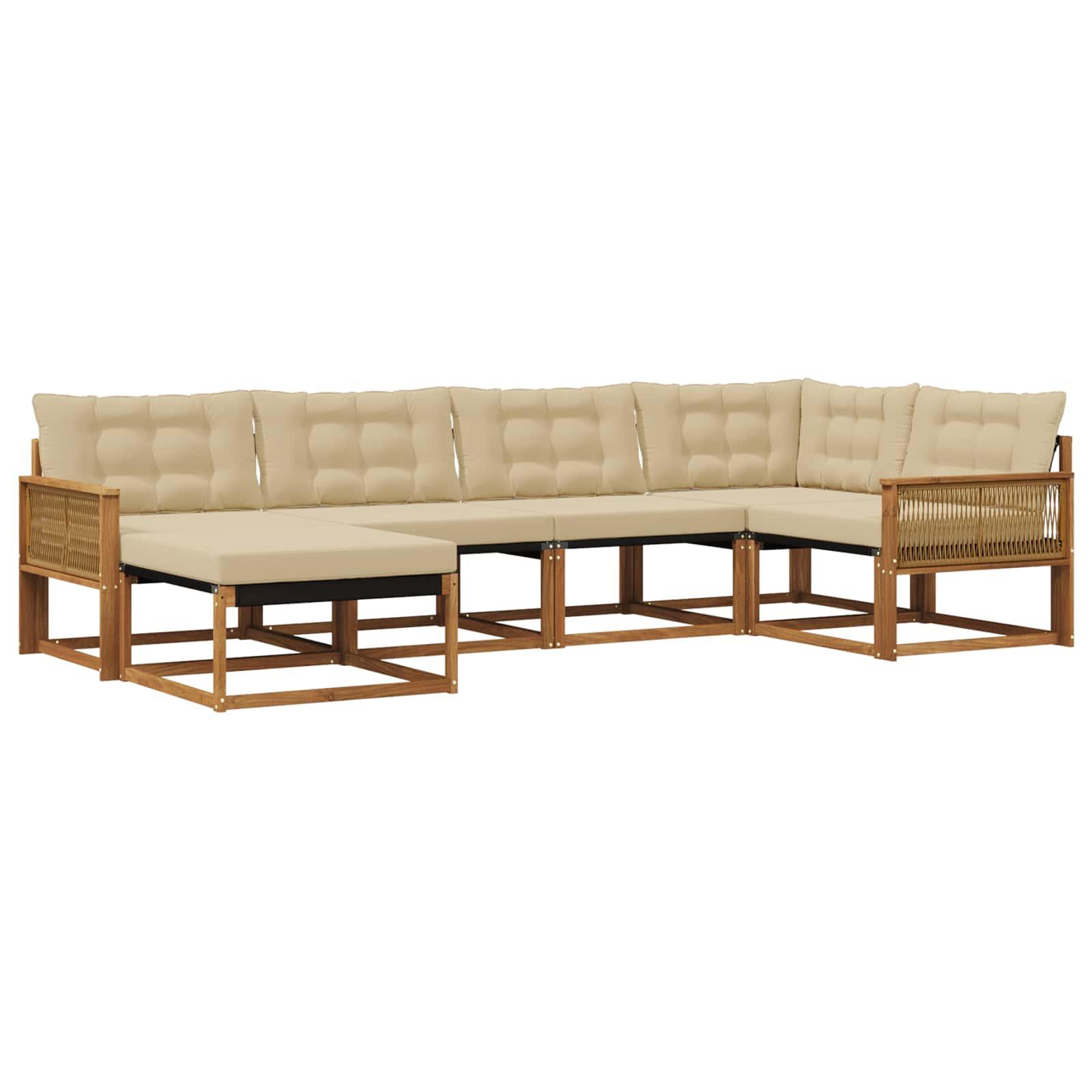UdendÃ¸rs sofagruppe med pude 6 stk Naturlig og Beige