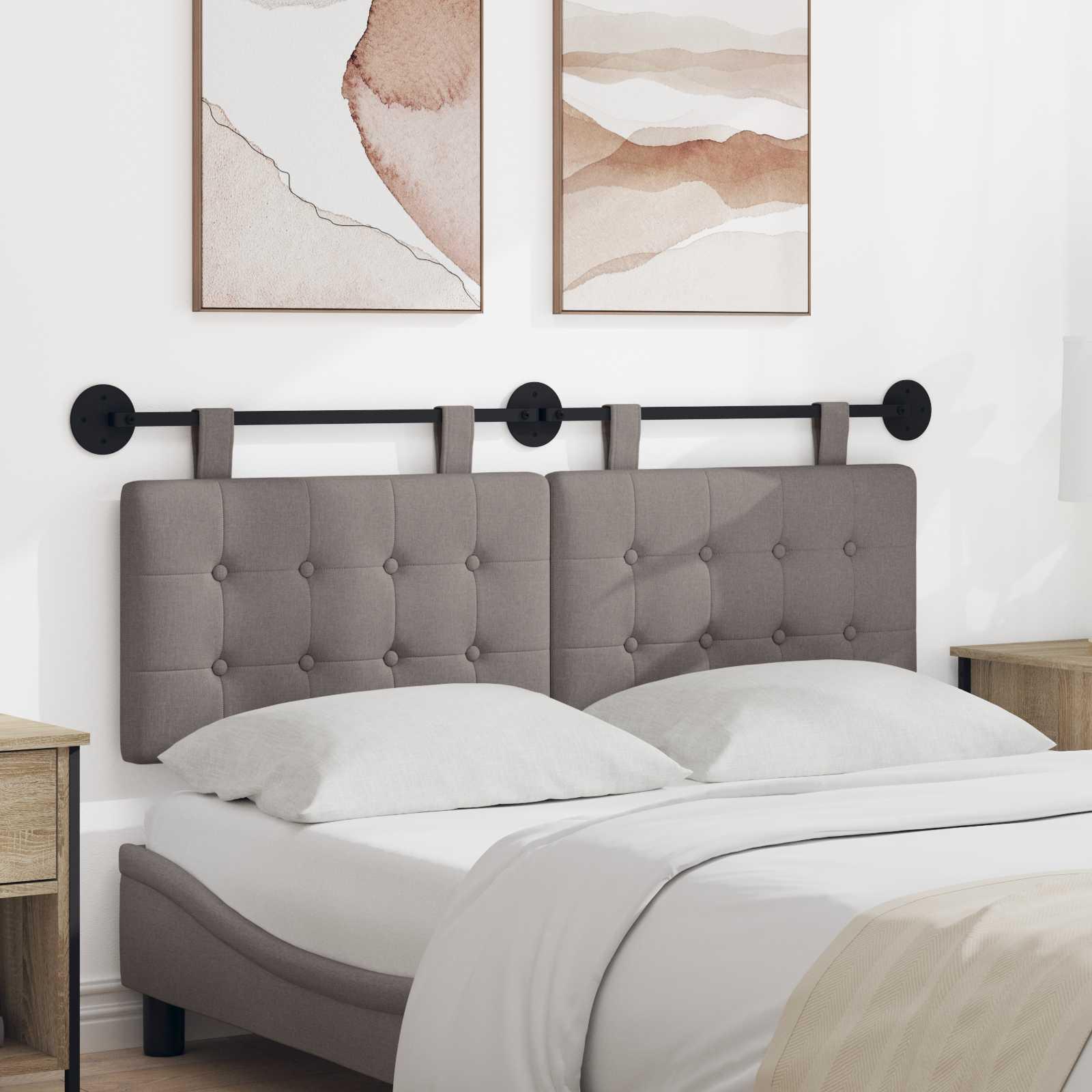 Hængende sengegavl i stof - vægmonteret, 150 × 55 cm