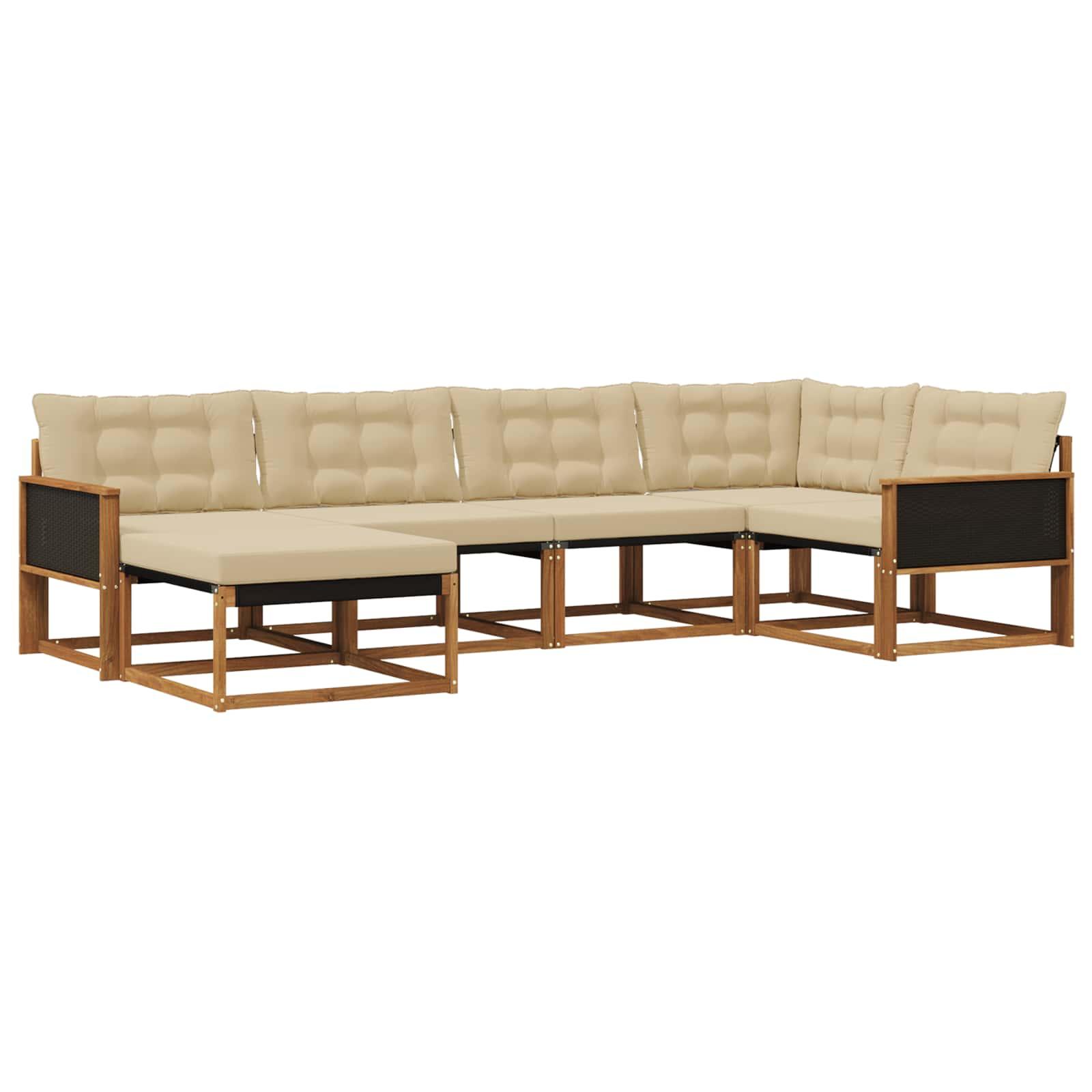 UdendÃ¸rs sofagruppe med pude 6 stk Naturlig og Beige