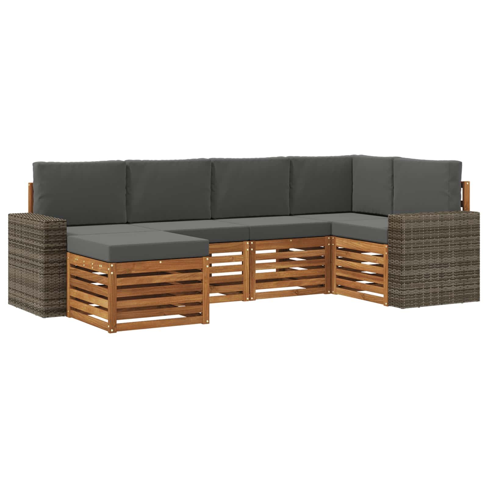 Sektionalsofa sÃ¦t med pude 6 stk Naturlig og Antracit