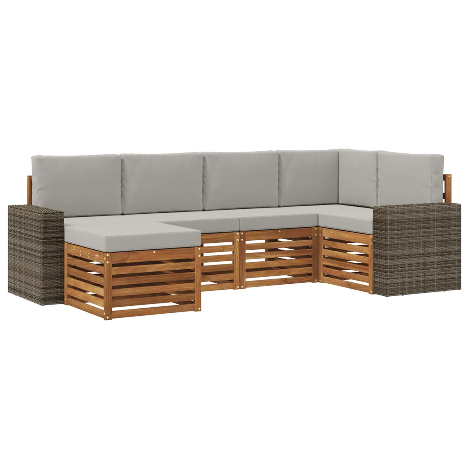 Sektionalsofa sÃ¦t med pude 6 stk Naturfarvet og lysegrÃ¥