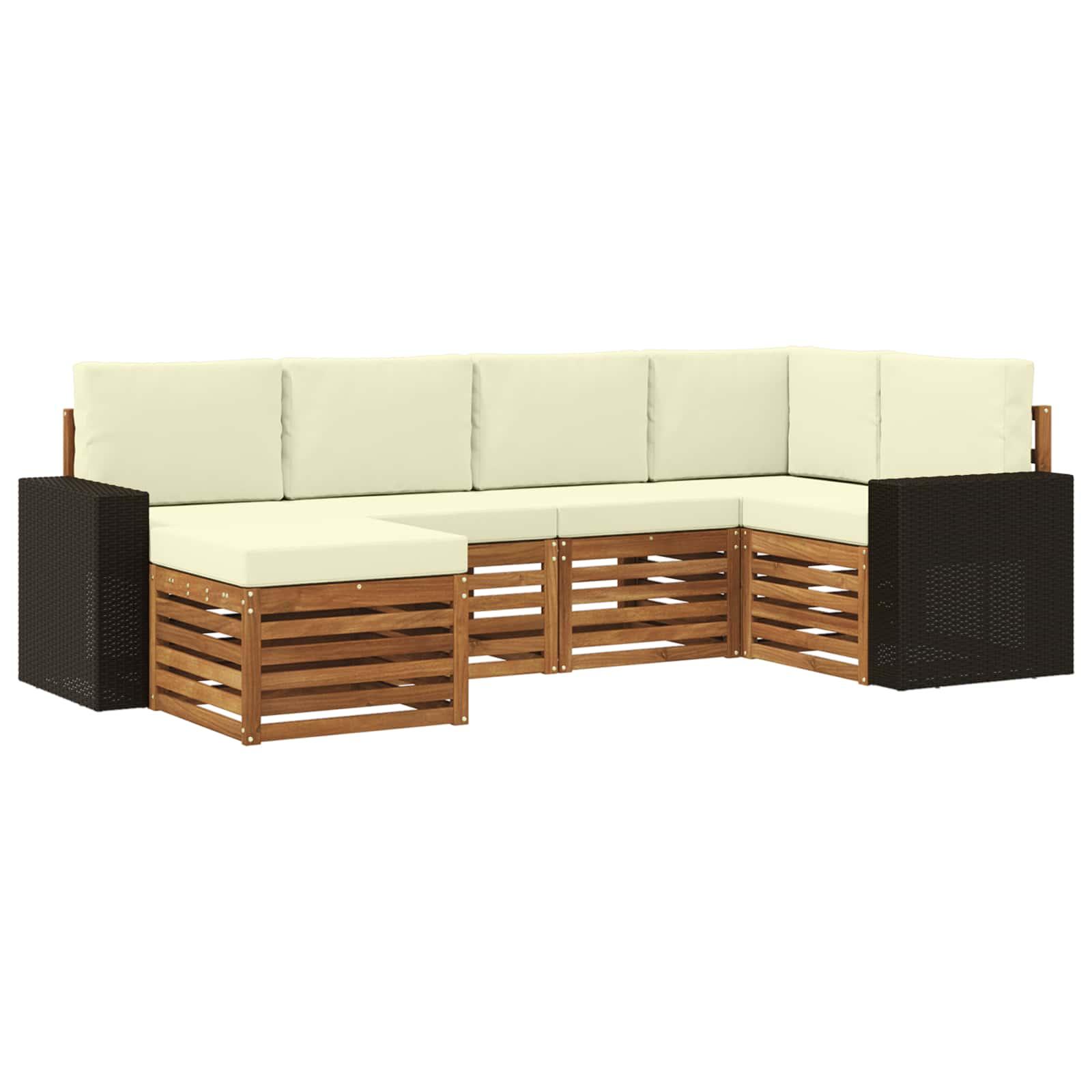 Sektionalsofa sÃ¦t med pude 6 stk Naturlig og FlÃ¸de