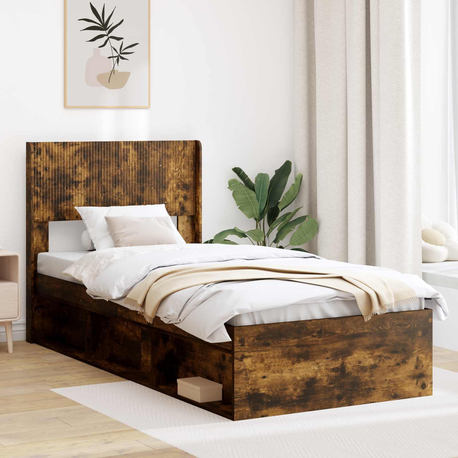 Hovedgærde i røget eg - spiledesign, 82 × 7 × 100 cm
