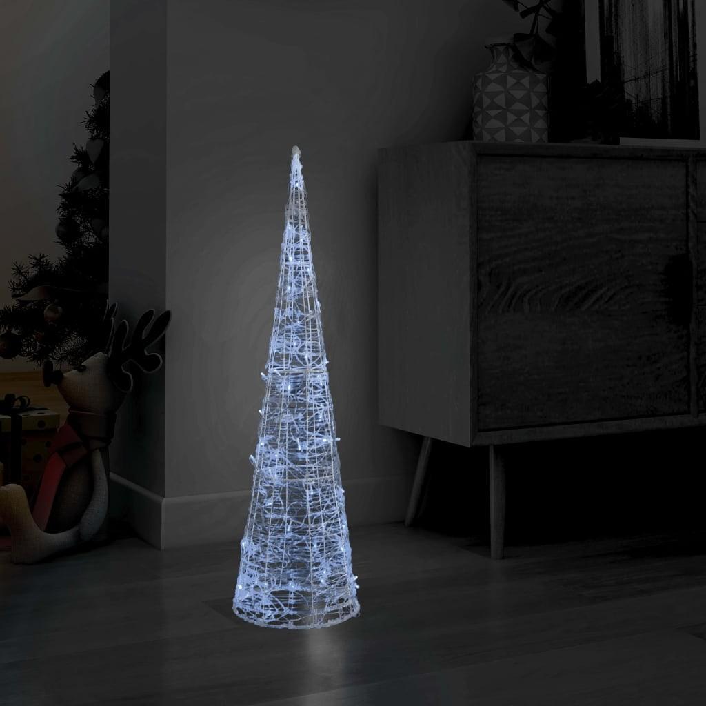 Dekorativ lyspyramide LED 90 cm akryl kold hvid