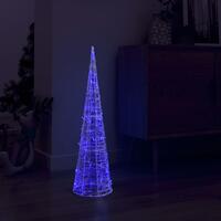 Dekorativ lyspyramide LED 90 cm akryl blå