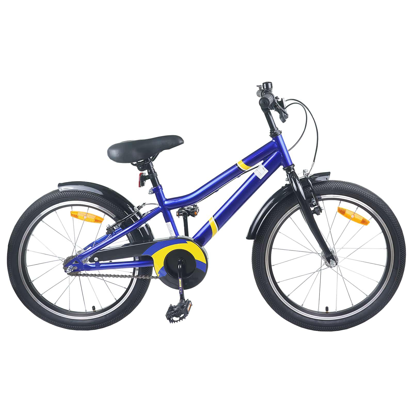 BÃ¸rnecykel 18 tommer til 5-7 Ã¥r gammel BlÃ¥ Sort