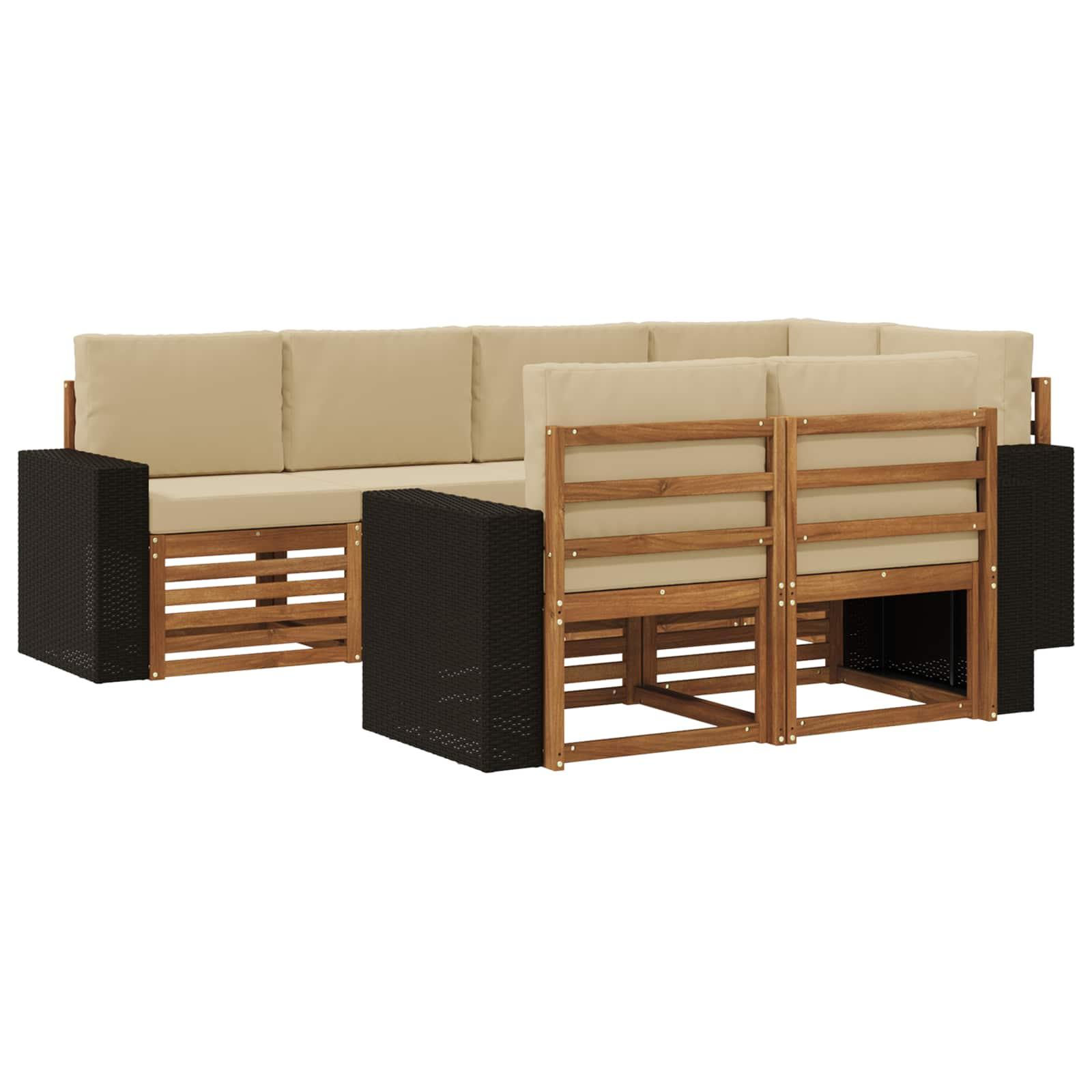 Sektionalsofa sæt med pude 7 stk Naturlig og Beige