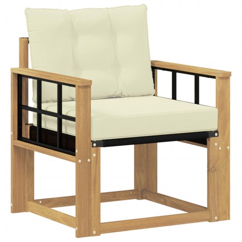 Udendørs sofa Massiv akacietræ og Textilene Hvid