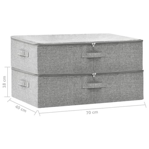 Opbevaringskasser 2 stk. 70x40x18 cm stof grå
