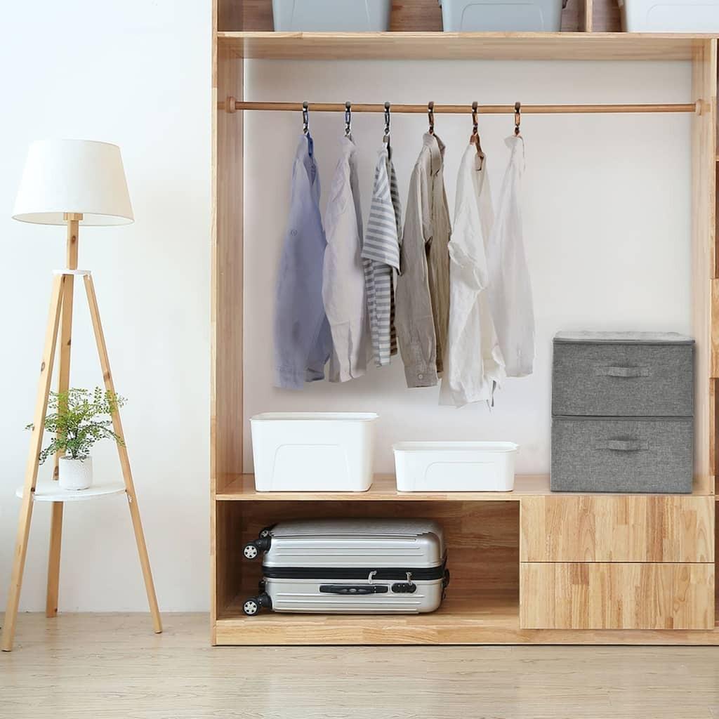 Opbevaringskasser 2 stk. 43x34x23 cm stof grå billede