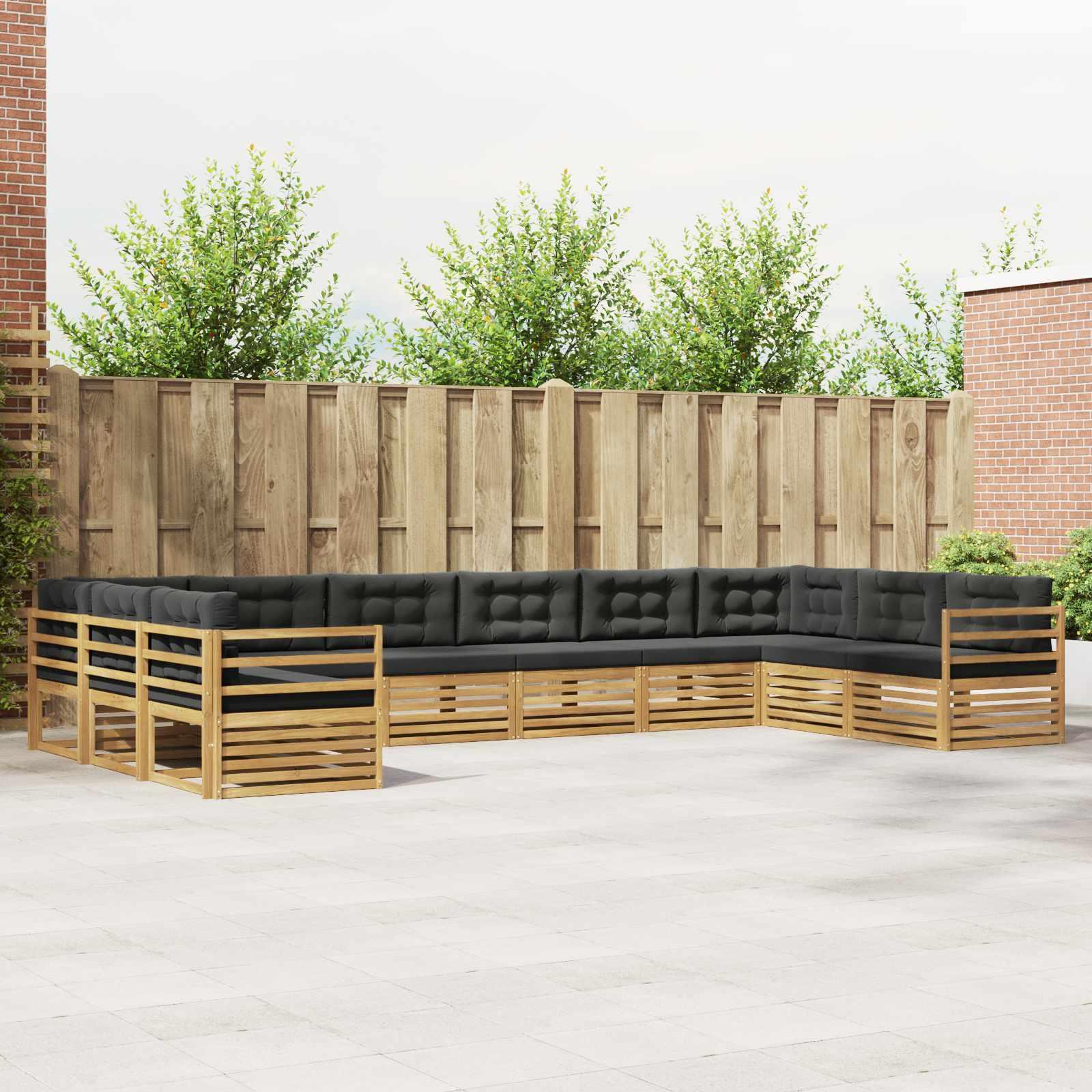 Sofasæt i massivt akacietræ - modulært loungesæt til terrasse og have