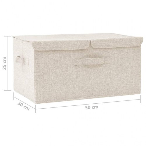 Opbevaringskasse i stof 50 x 30 x 25 cm - cremefarvet